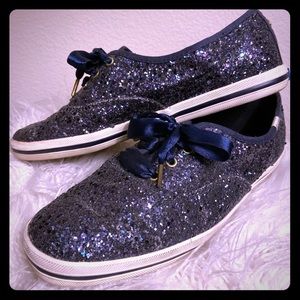 Kate Spade Navy Glitter Ked Sneakers